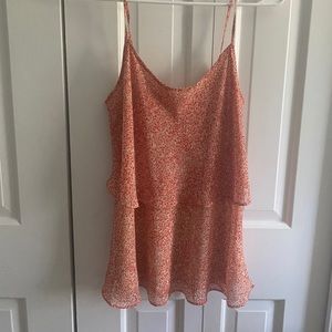 red patterned cabi tank top